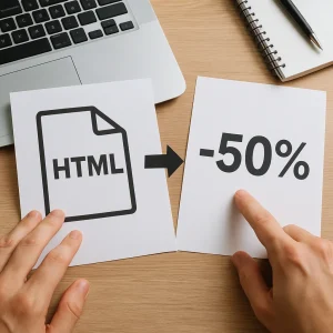 Jak zmniejszyć rozmiar pliku HTML o 50%